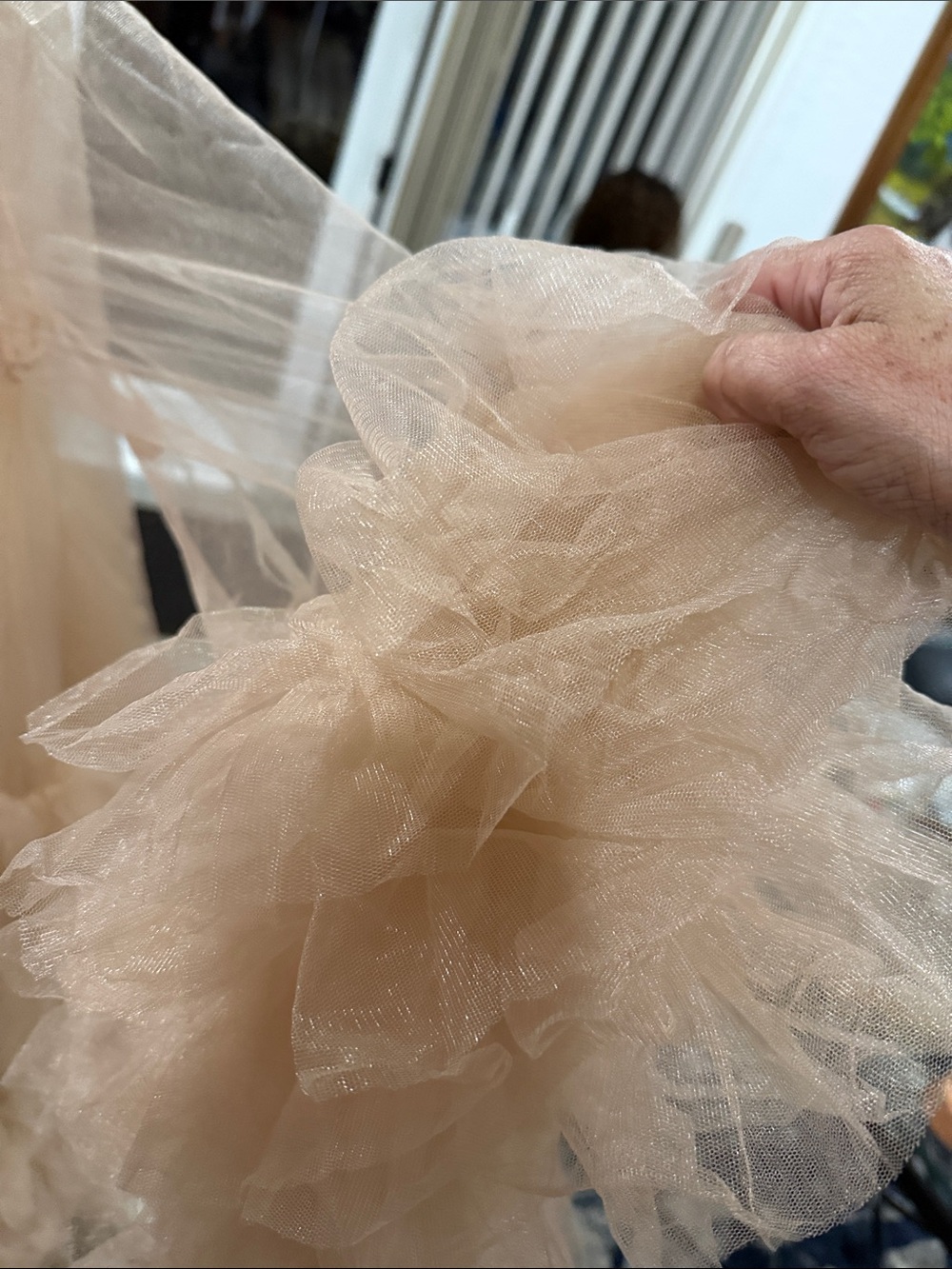 Elegant Blush Ruffle Maternity Robe - Picture 8 of 10